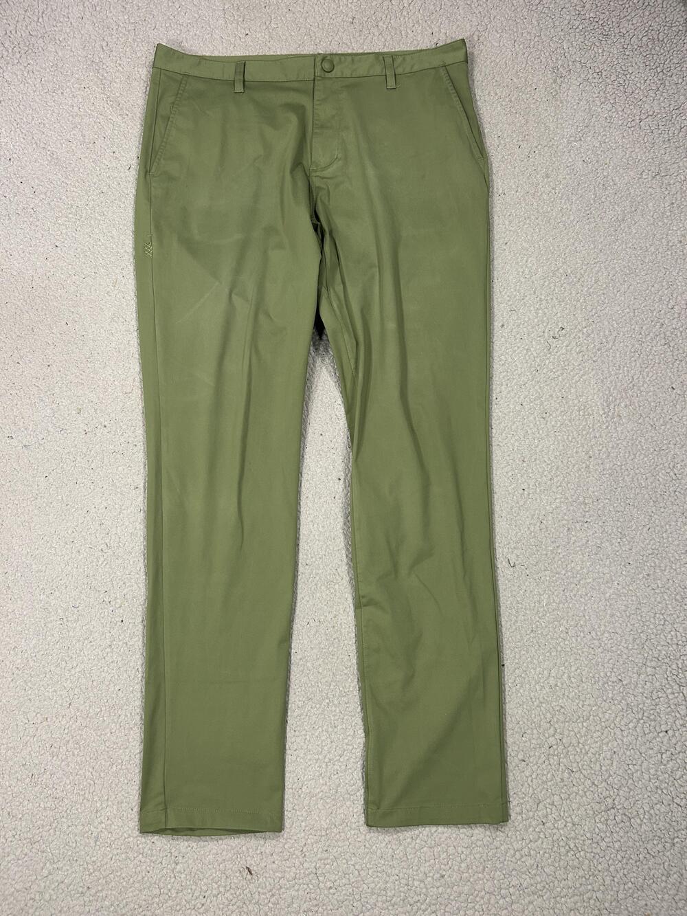 Rhone Pants Mens 35x32 Green Performance Chino Slim Fit Casual Office Travel